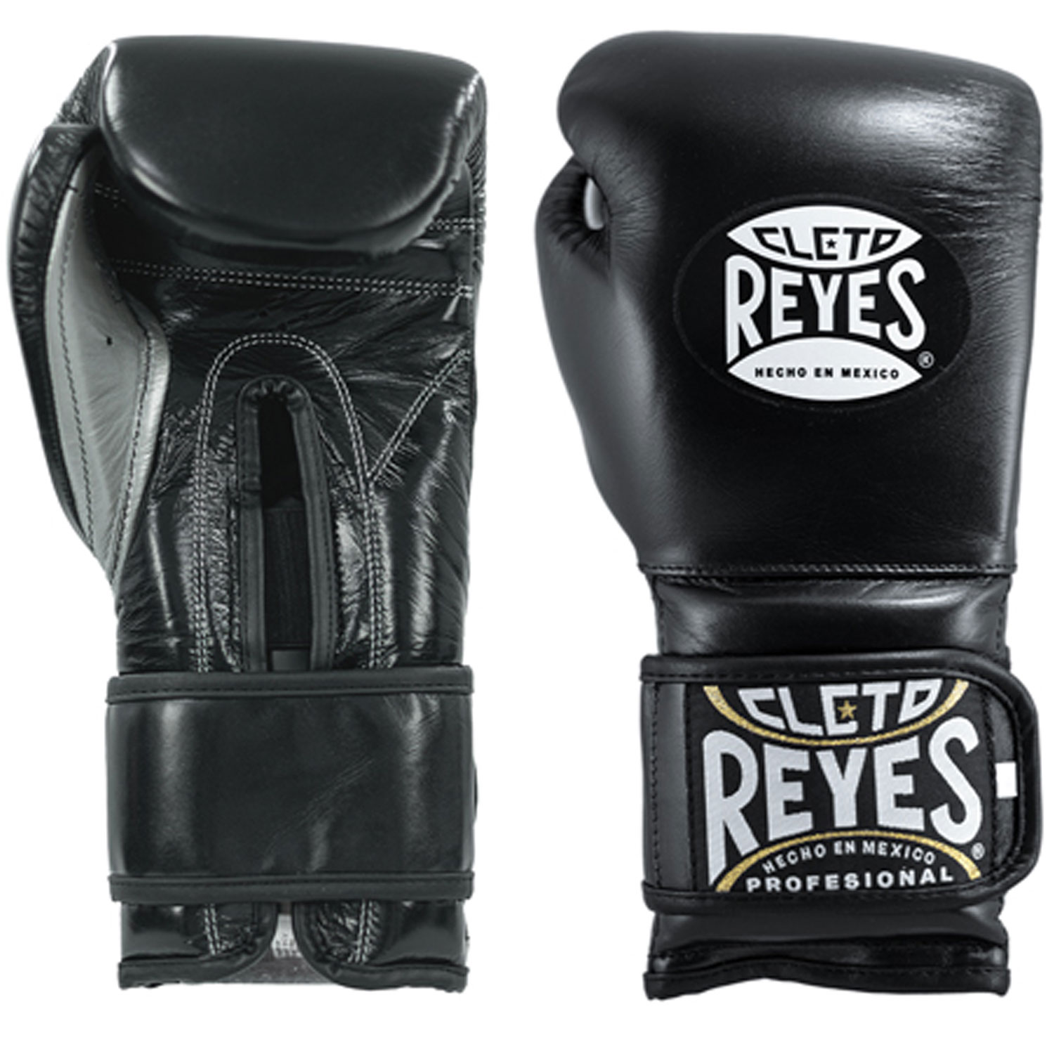 Cleto Reyes ボクシンググローブ　16oz Cleto Reyes Boxing Gloves, Velcro Sparring, black-silver, 16 Oz