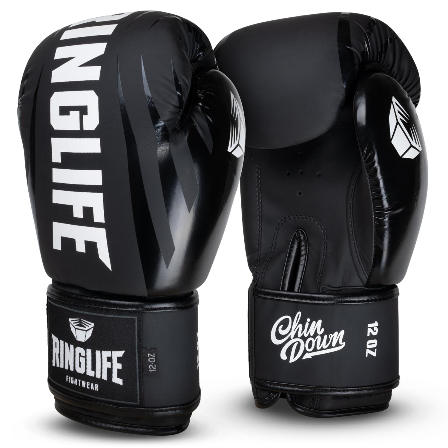 RINGLIFE Boxing Gloves, black-white, 14 Oz Boxing Gloves