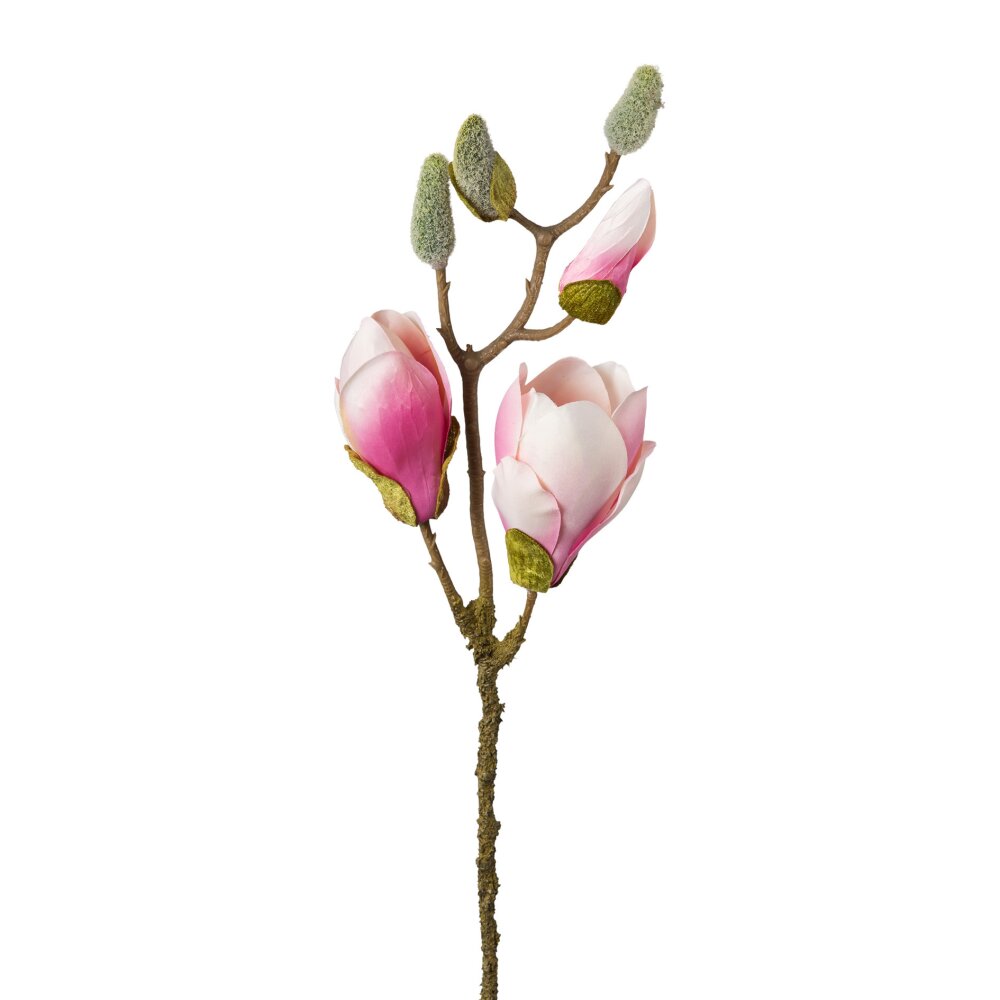 Knstlicher Magnolienzweig, 3er Set, rosa, 43 cm - kaufen