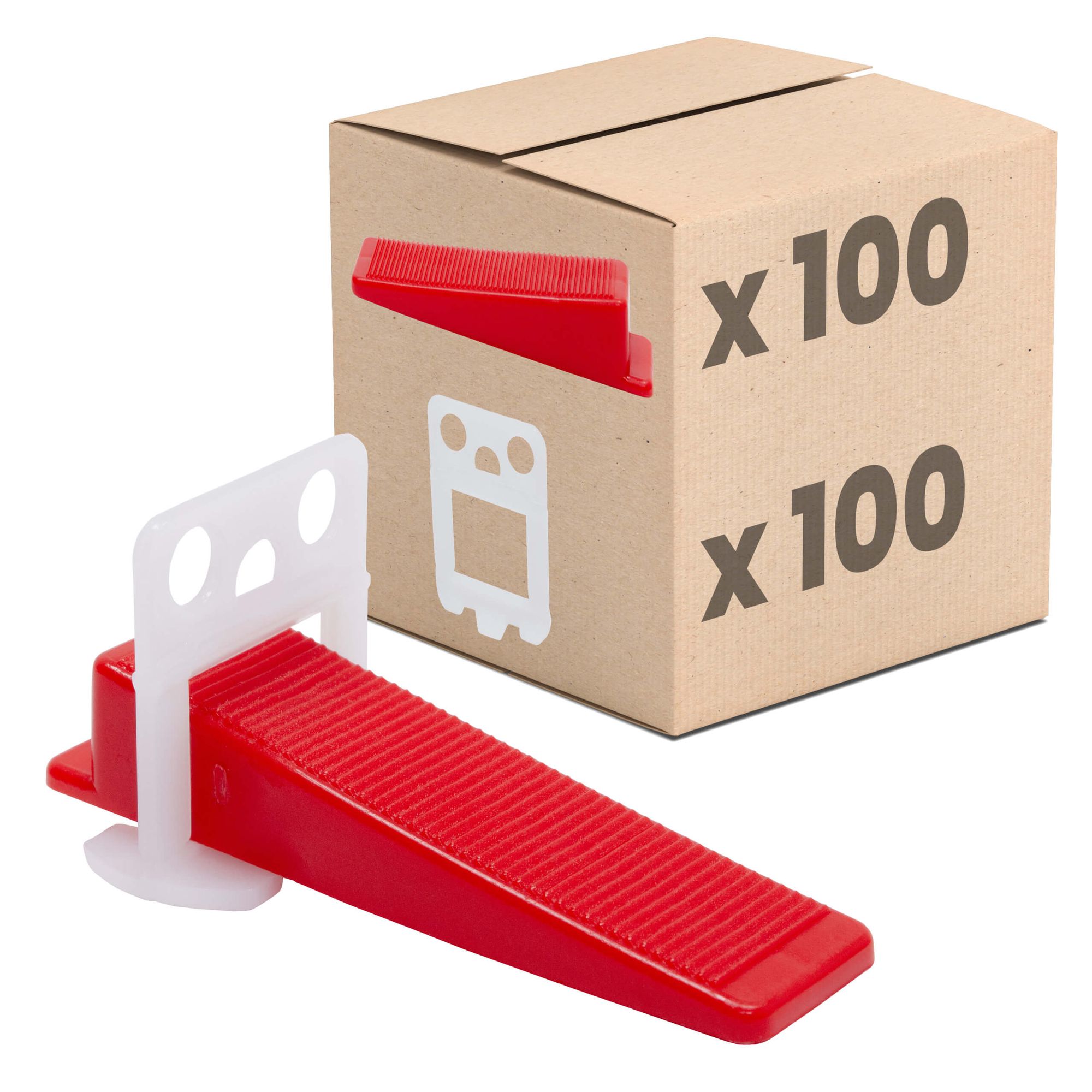 XPOtool Kit Système Nivellement 100 Cales 100 Croisillons 1,0mm 1x Pince Pose Carrelage Mur Sol