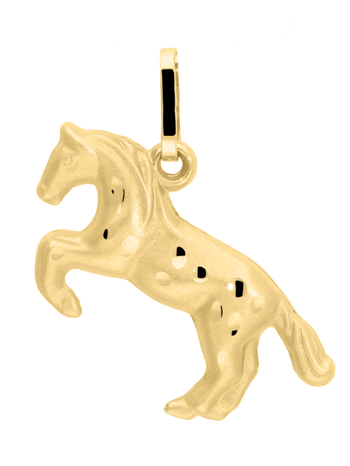 Pferd Anhänger 585er Gelbgold - Mit Vergoldeter Kette 36/38cm
