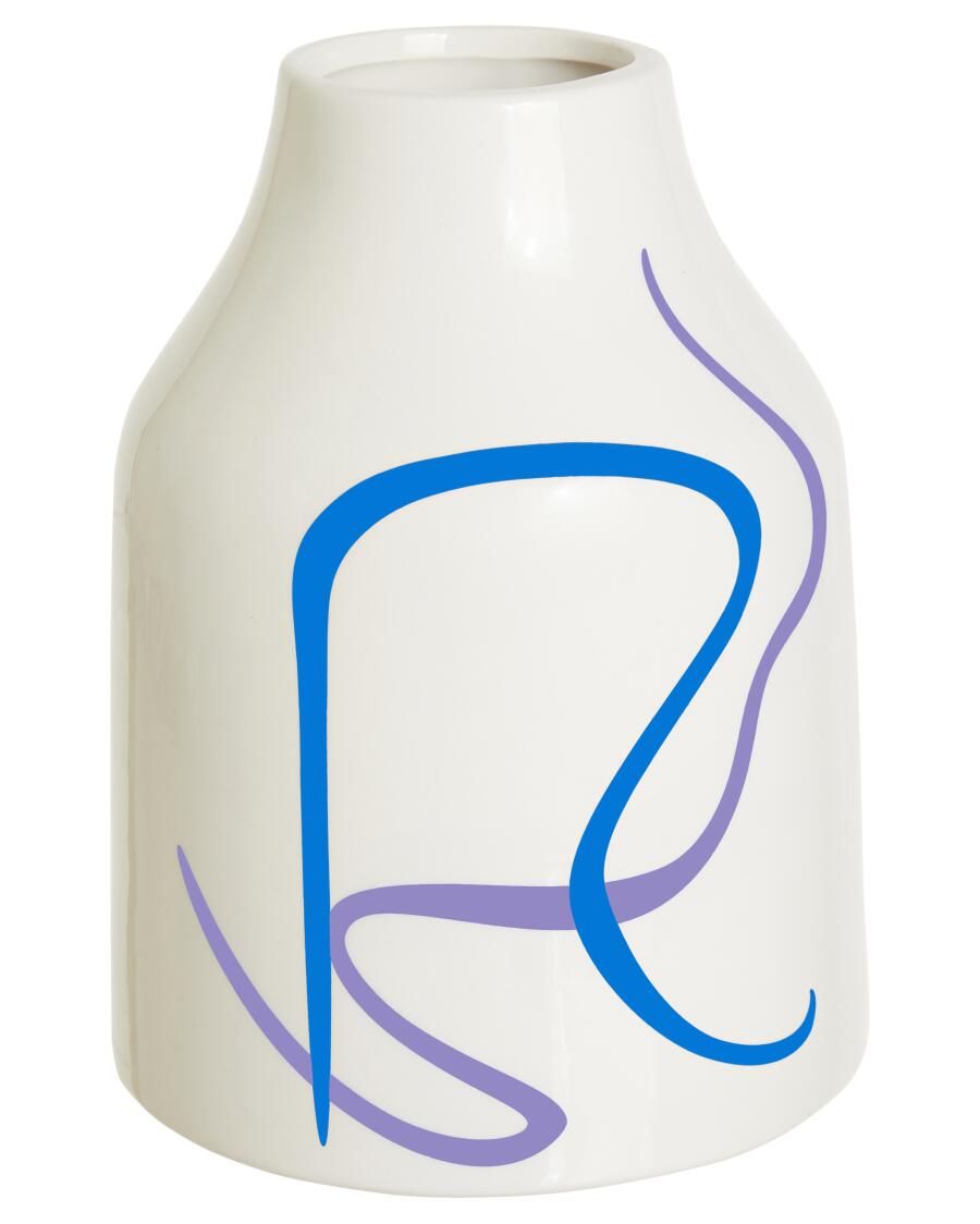 Keramikvase Linien-Design, lila
