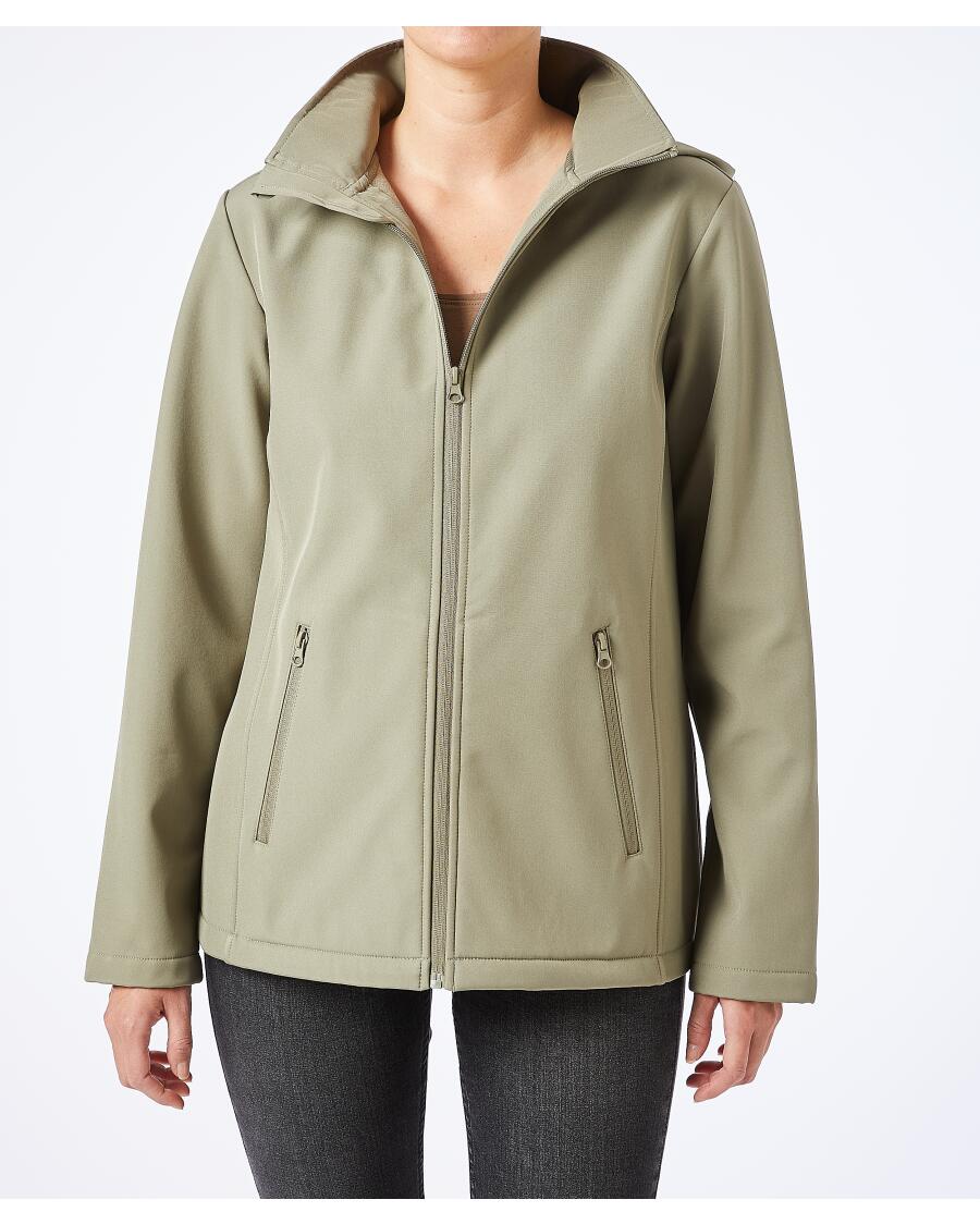 Softshelljacke Kik Jeansjacke Damen Khakifarbene Softshelljacke