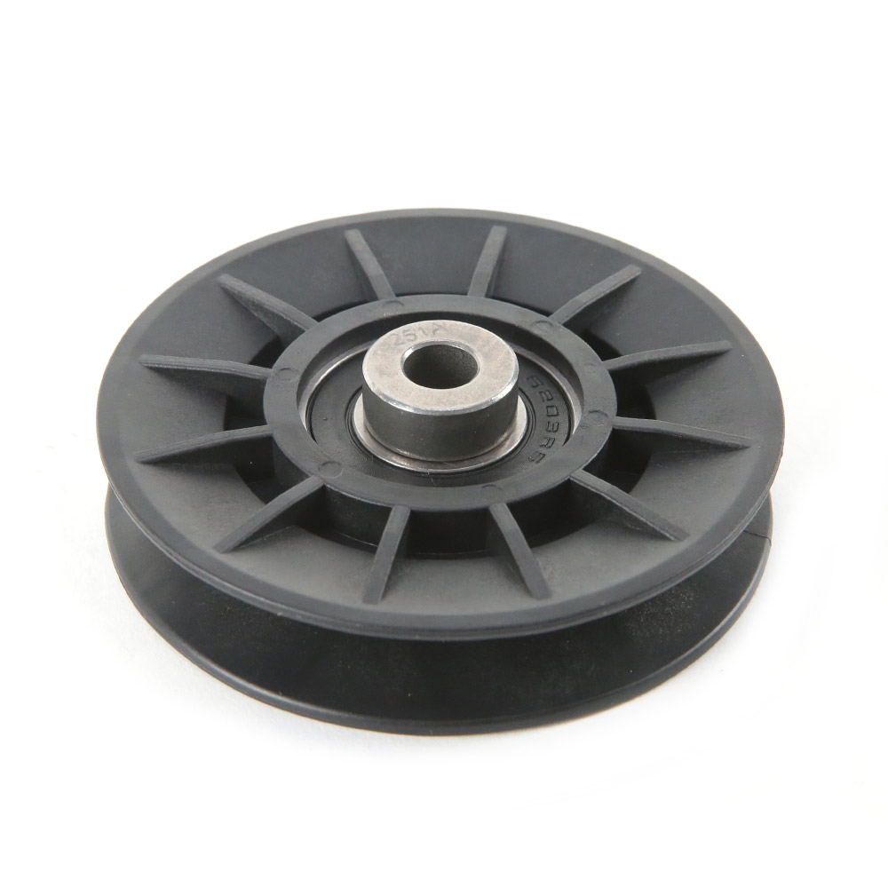 Poulie à gorge plate sur roulement pour coupe de 36 et 42 adaptable AYP - : ext: 108 mm, : int: 9.5 mm, hauteur : 25.4 mm - Remplace origine: 105313X