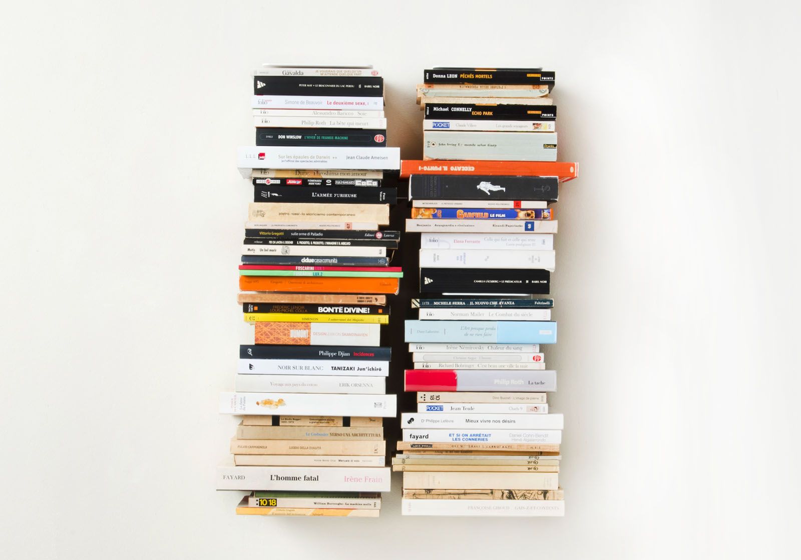 Wall bookshelves - Vertical bookcase - Set of 2