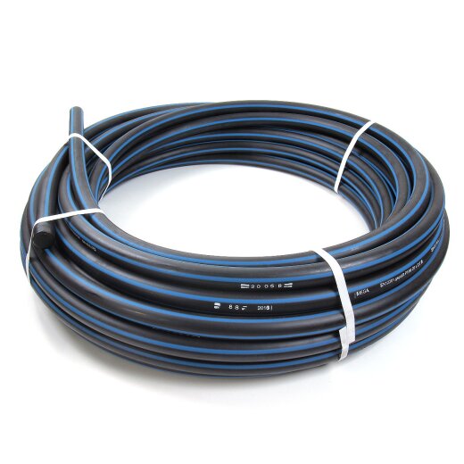 Bewässerungsschlauch PE 32 Mm – 25 M, 6 ATM, Schwarz, Ideal Für Tropfbewässerung